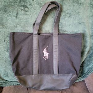 Ralph Lauren Pink Pony Black Tote Carrying Bag